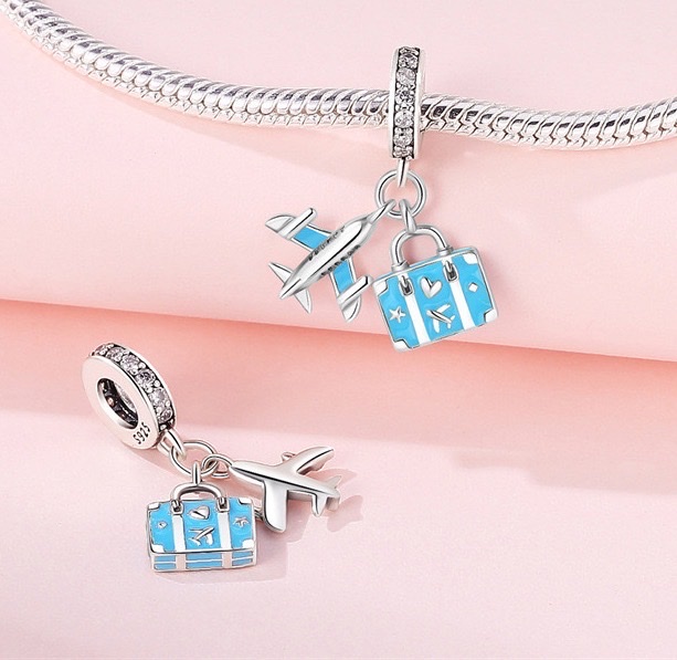 依链新款DIY合金珠子 三件套饰品潘家新款 美丽装饰品 创意材料包diy珠子 手链配件diy珠子钥匙扣配件树脂配件白底实物图