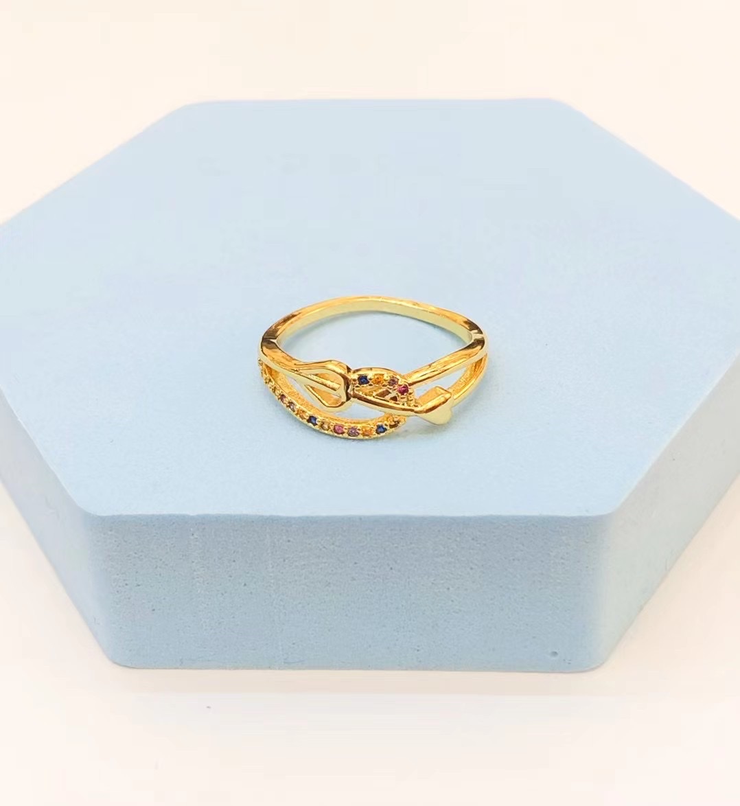 金沐首饰镀金戒指时尚钻锆石女戒网红潮流韩版厂家直销细节图