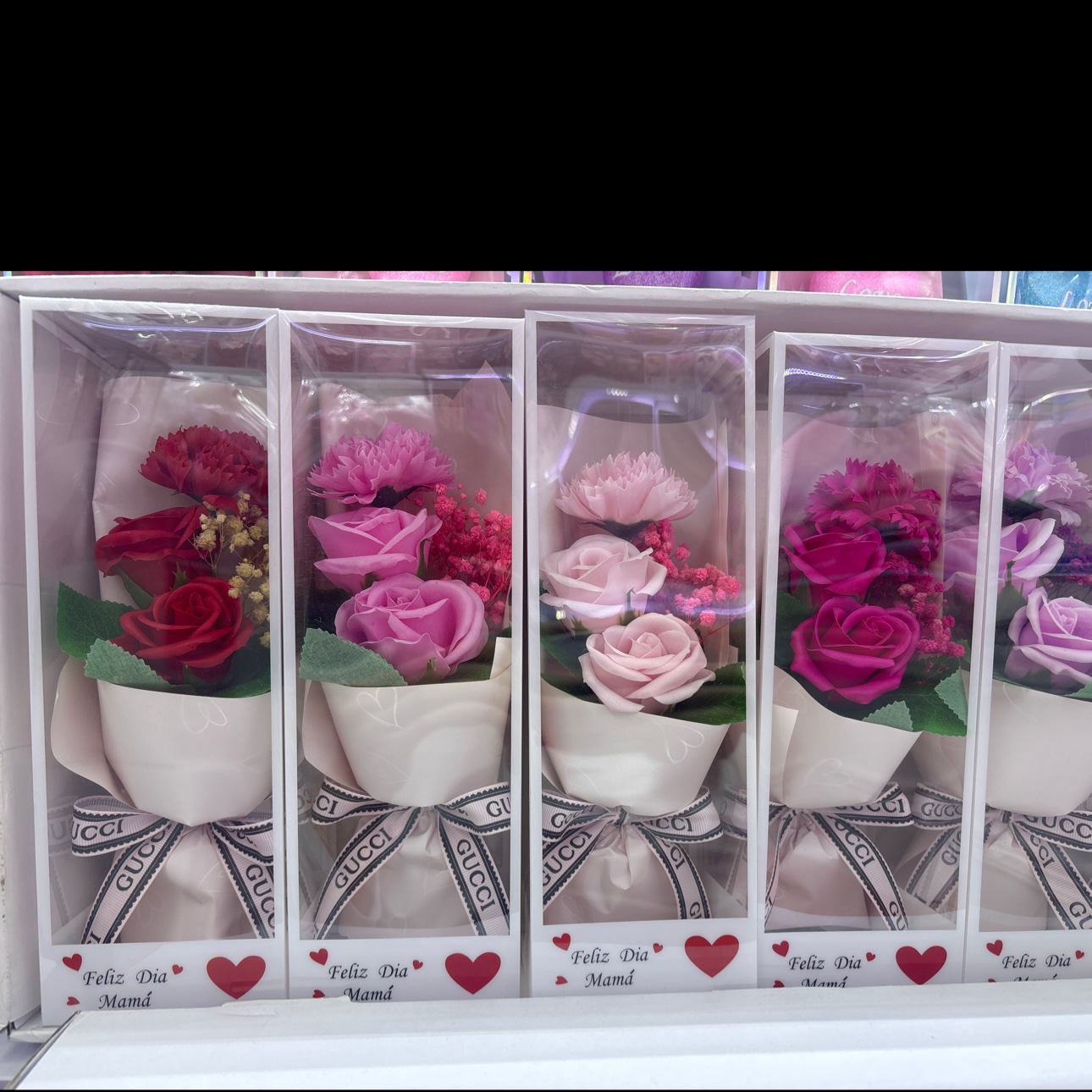 母亲节仿真花束6个装彩盒包装礼盒细节图