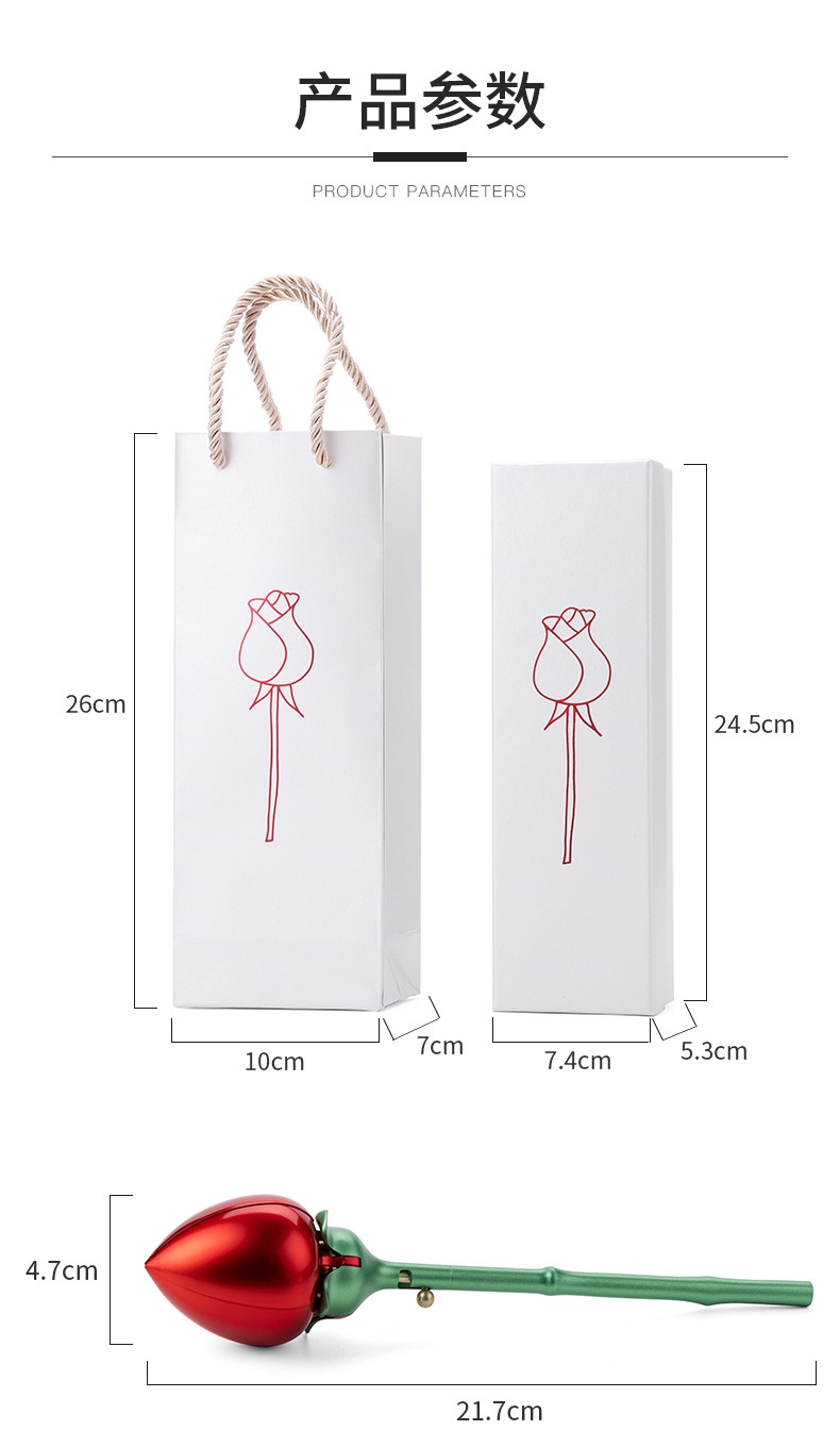 Automatic rose one-flower ring, necklace, jewelry box for girlfriend, friend, festival gift box detail image 11