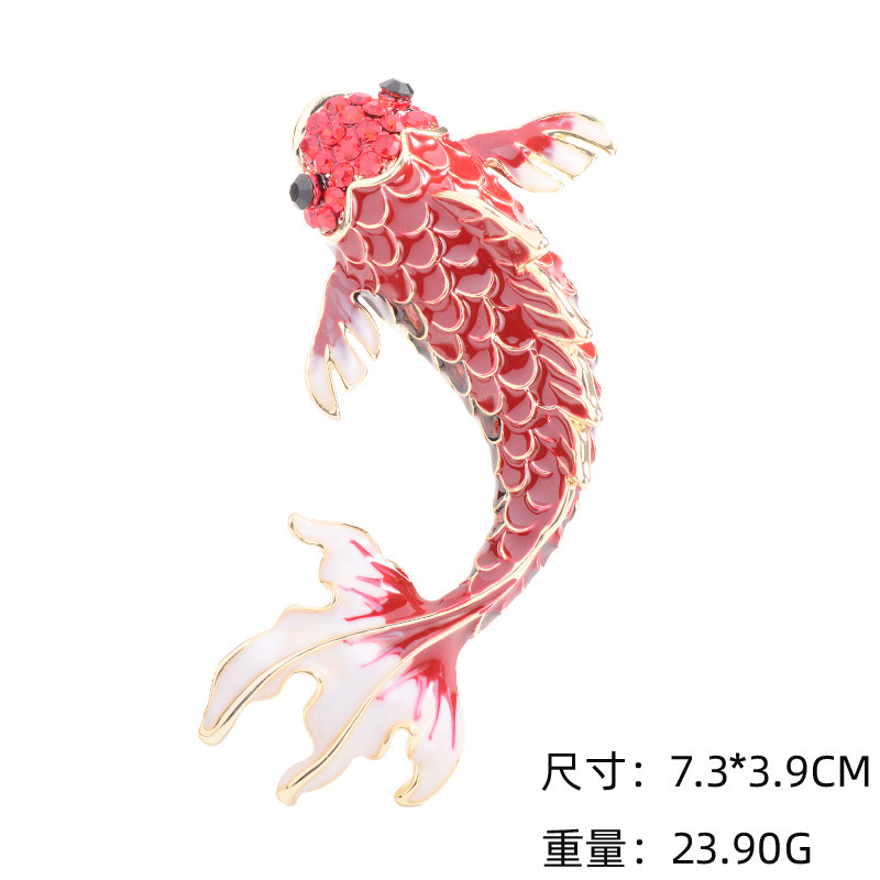 098奥玛鲤鱼胸针动漫徽章胸针 独特衣饰装饰 徽章定制 个性化设计 时尚潮流配饰高级个性百搭配饰年年有余