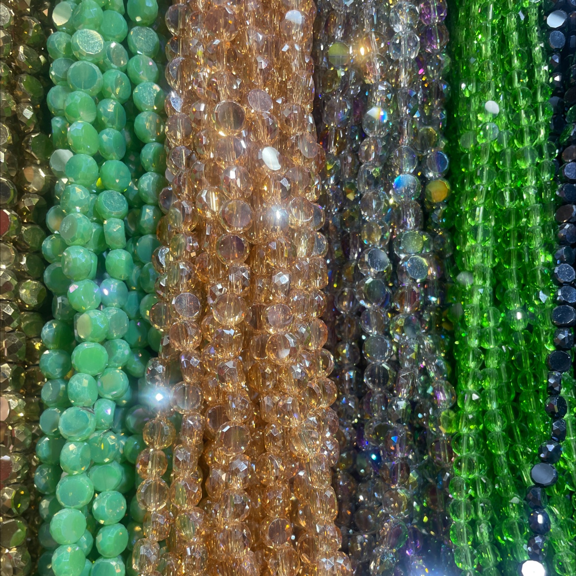 精品卡8圆饼琉璃珠散珠 玻璃珠 珠子 手工DIY串珠 材料包 独特光泽 手工首饰制作必备嫂子水晶