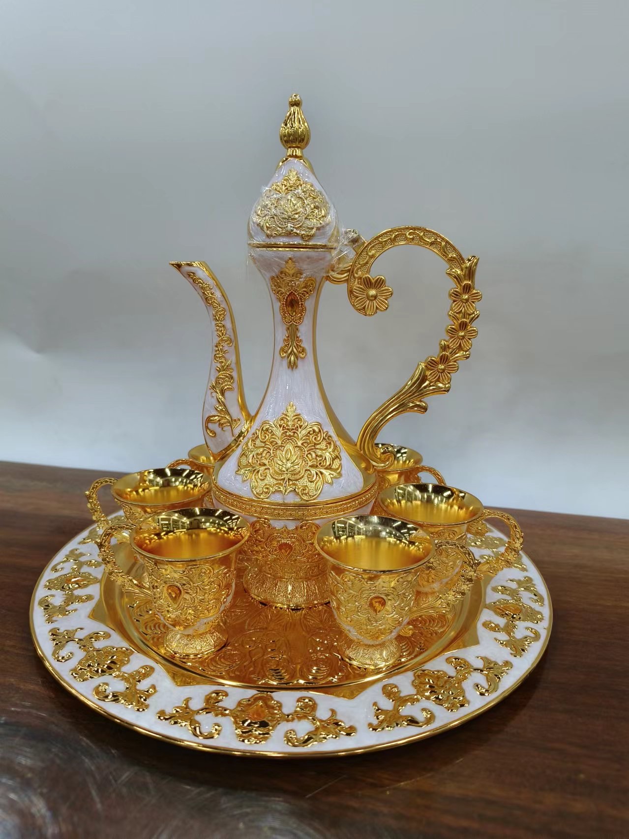 珐琅景泰蓝神灯铜摆件流行款 卡通转转手表设计 精致工艺品收藏品赠品珐琅