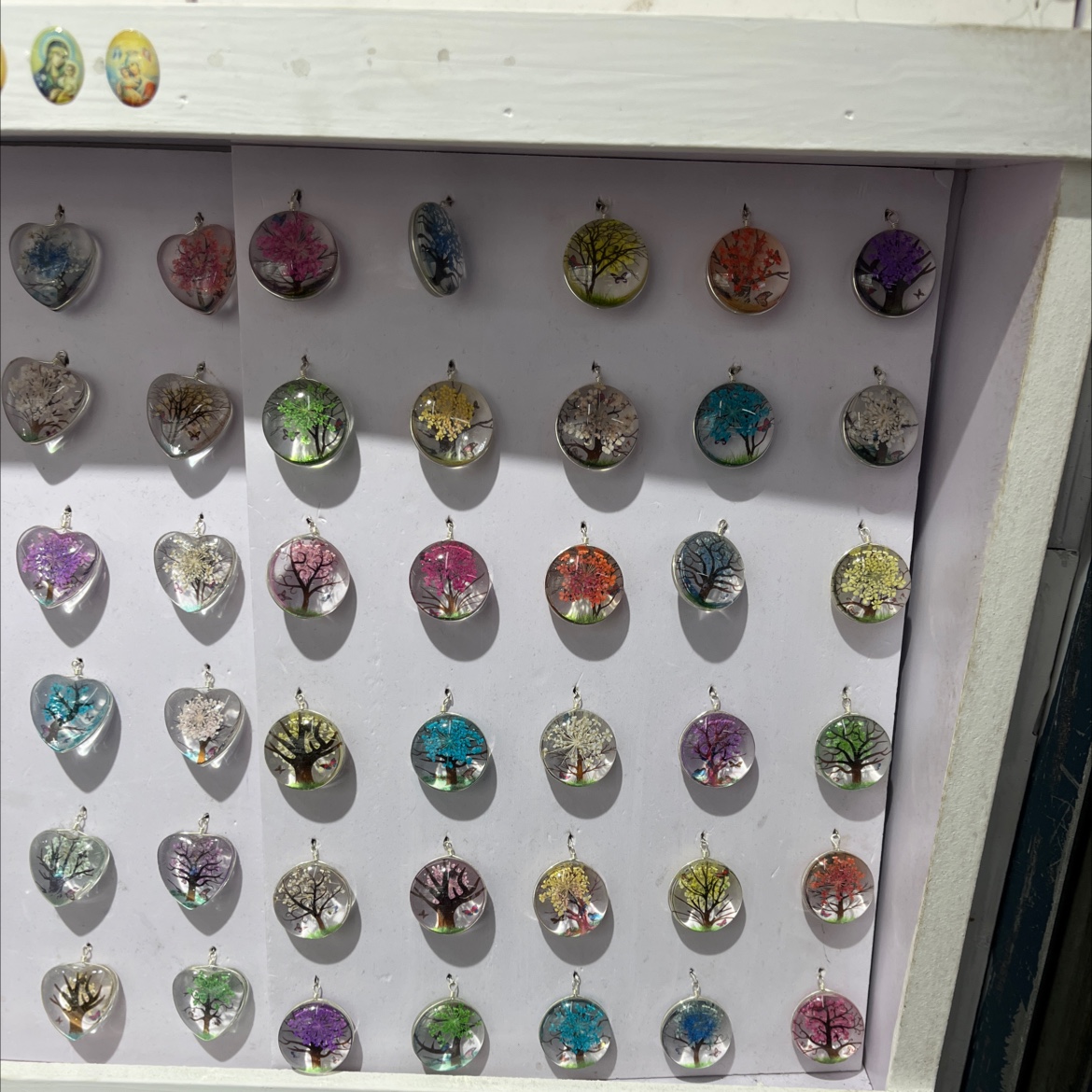 新品满天星干花生命树项链时光宝石手工玻璃真花吊坠项链地摊货源 