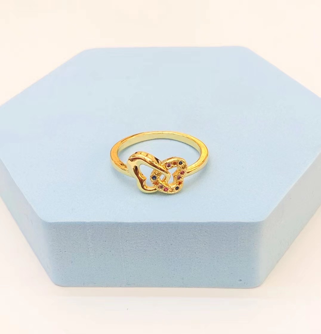 金沐首饰镀金戒指时尚钻锆石女戒网红潮流韩版厂家直销白底实物图