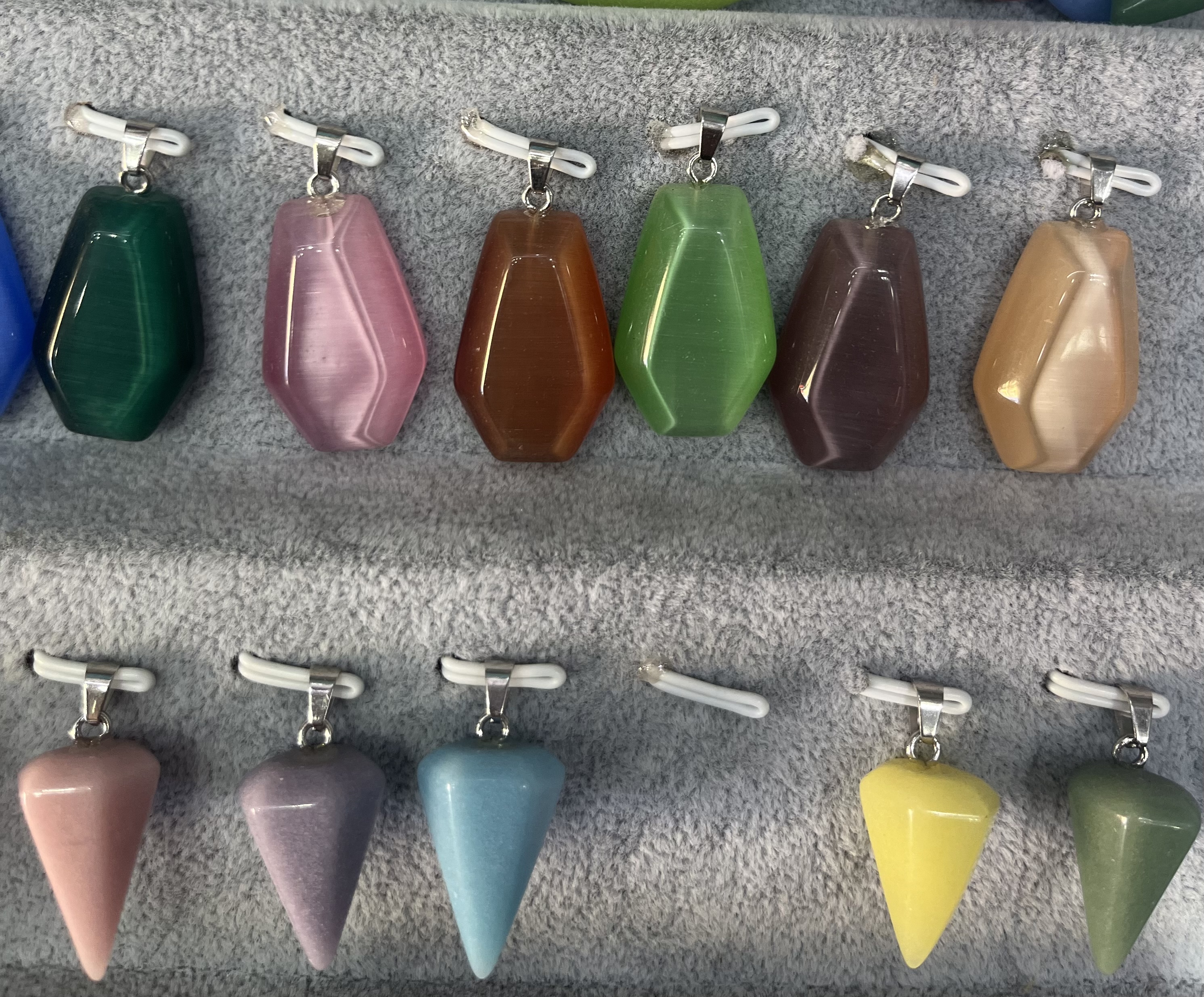 猫眼石吊坠饰品 六边体小棺板高档合金吊坠配件 精致耐用 高贵典雅 饰品配件吊饰细节图