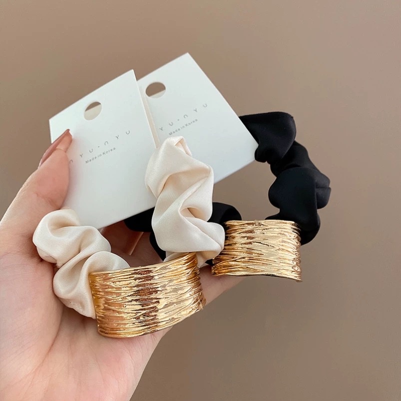 简约金属大肠发圈气质女ins头绳新款高级感冷淡风扎头发皮筋发绳发圈大肠圈