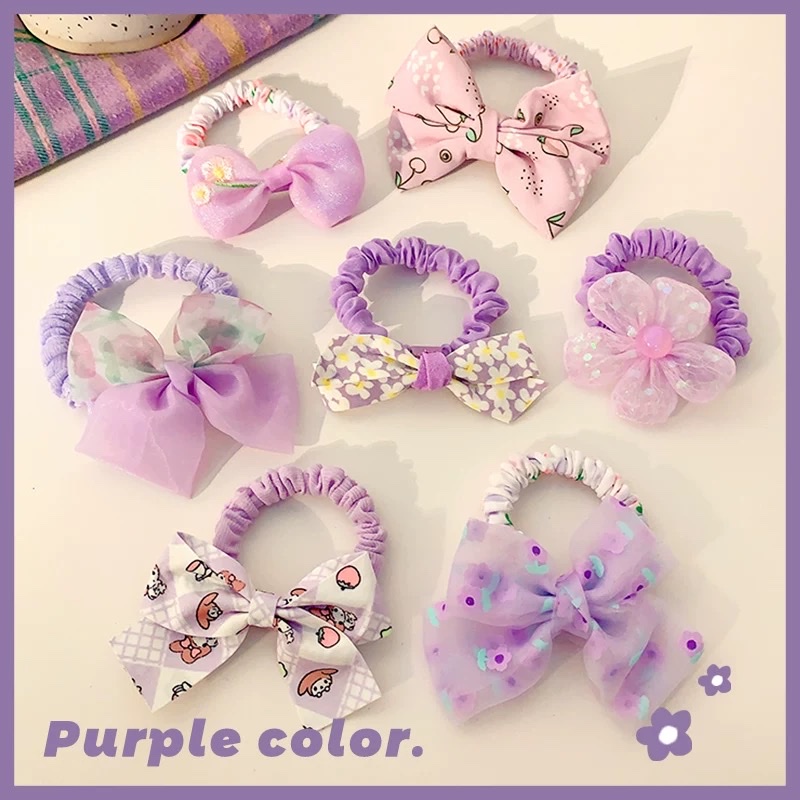 Korean fabric children's hair bands, baby bow hair ties, girl princess hair ties, no damage to hair, small rubber bands