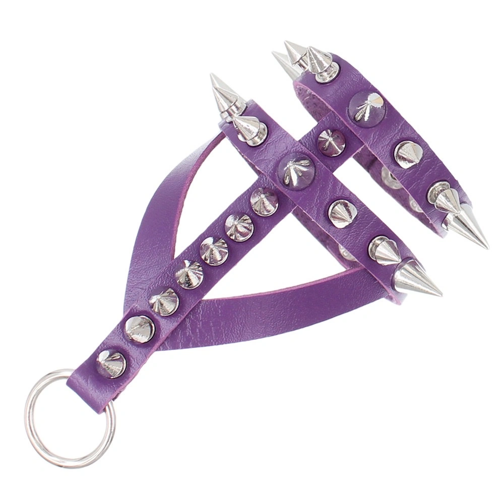 Dark and exaggerated Gothic bracelet, leather alloy pointed rivet bracelet, punk style personalized stainless steel snap bracelet detail image 6