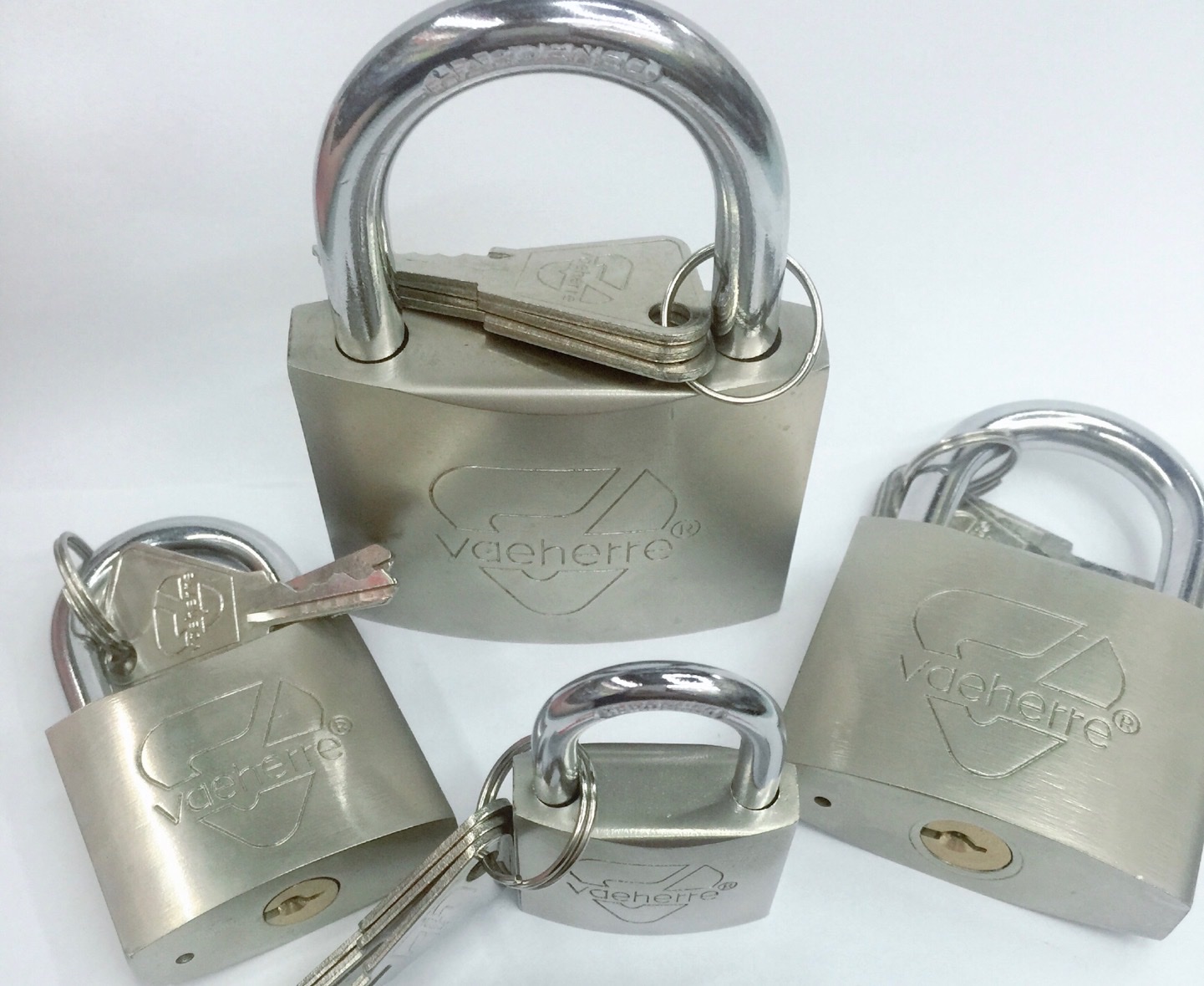 Vaeherre亚光枪柄钥匙直开铁挂锁