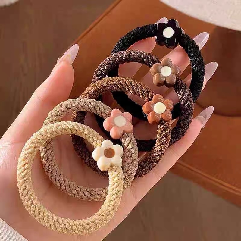 High appearance level flower hair tie, new style hair tie, high elasticity and durable rubber band, women's hair tie, high ponytail hair band, headwear accessory, hair tie, hair band details Picture