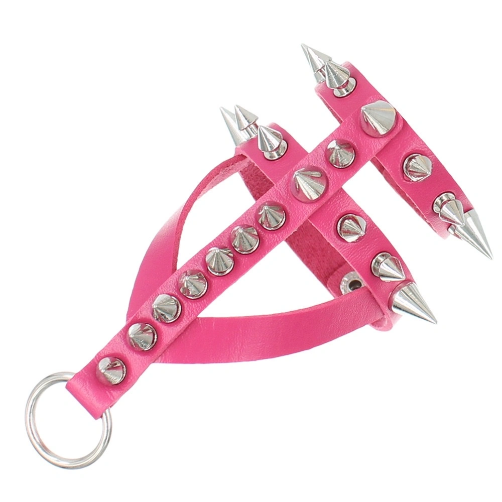 Dark and exaggerated Gothic bracelet, leather alloy pointed rivet bracelet, punk style personalized stainless steel snap bracelet detail image 9