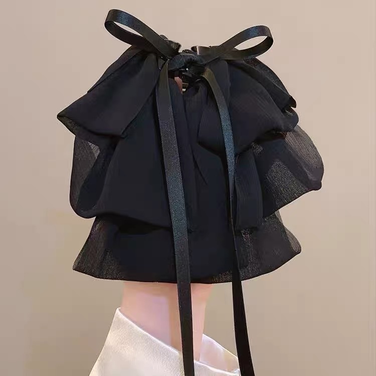 法式温柔气质飘带超大号蝴蝶结飘带发夹女后脑勺抓夹发卡头饰夹子发夹发饰细节图