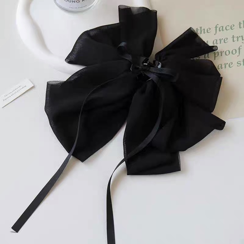 法式温柔气质飘带超大号蝴蝶结飘带发夹女后脑勺抓夹发卡头饰夹子发夹发饰详情图6