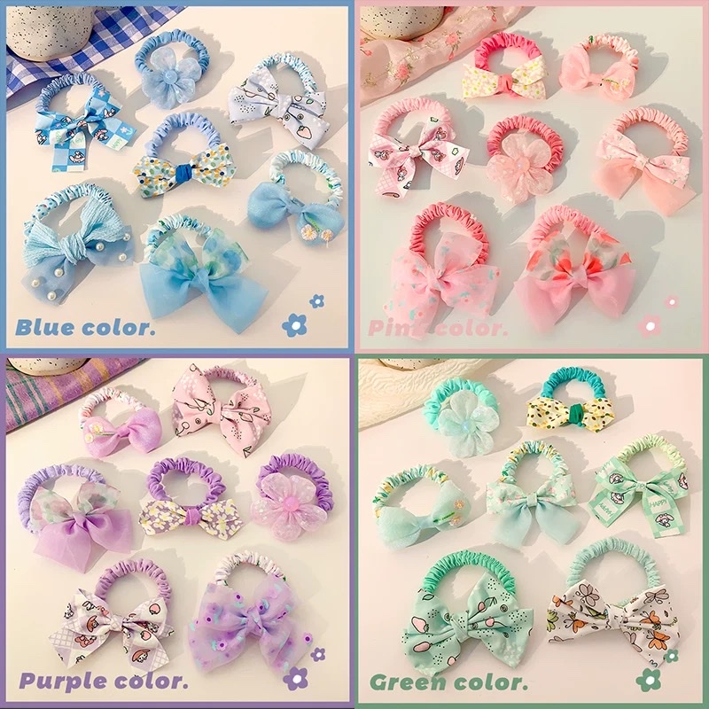 Korean fabric children's hair bands, baby bow hair ties, girl princess hair ties, no damage to hair, small rubber bands details Picture
