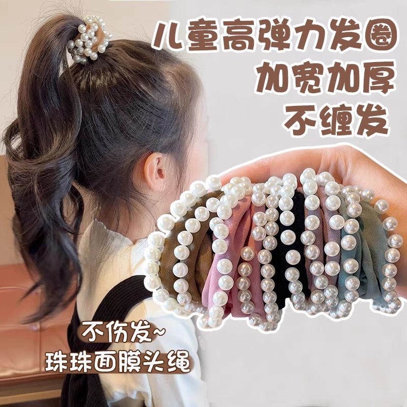 韩版女童头绳高弹力面膜发圈马尾儿童无接缝发绳不伤发小女孩皮筋详情图2