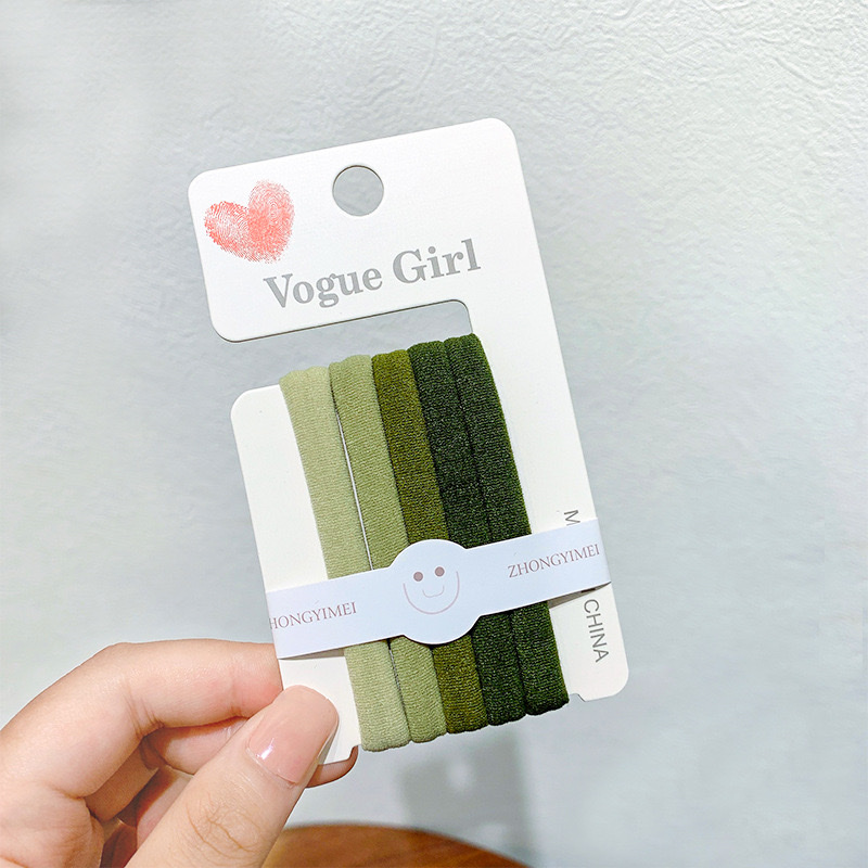 5-piece Korean-style seamless hair band, popular Instagram style hair tie, high elasticity and durability, simple and elegant basic rubber band Application Scenario