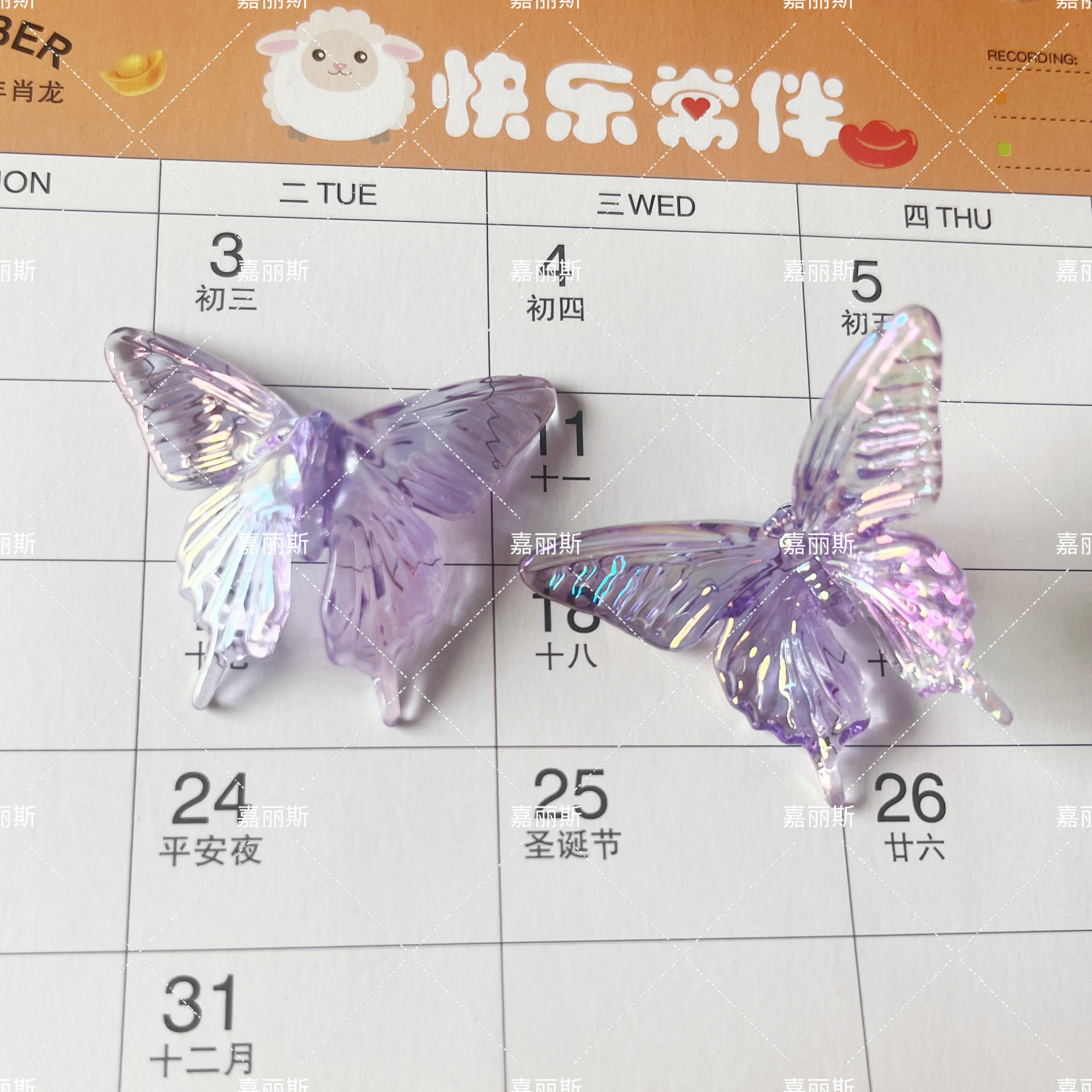 Diy jewelry accessories, laser gradient three-dimensional butterfly, ab color acrylic pendant, phone case accessories Application Scenario