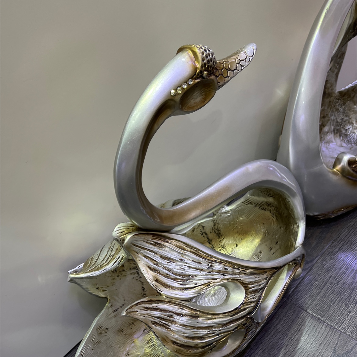 家艺潮品牌树脂工艺品古银天鹅装饰品摆件家具酒店会所装饰摆件产品图