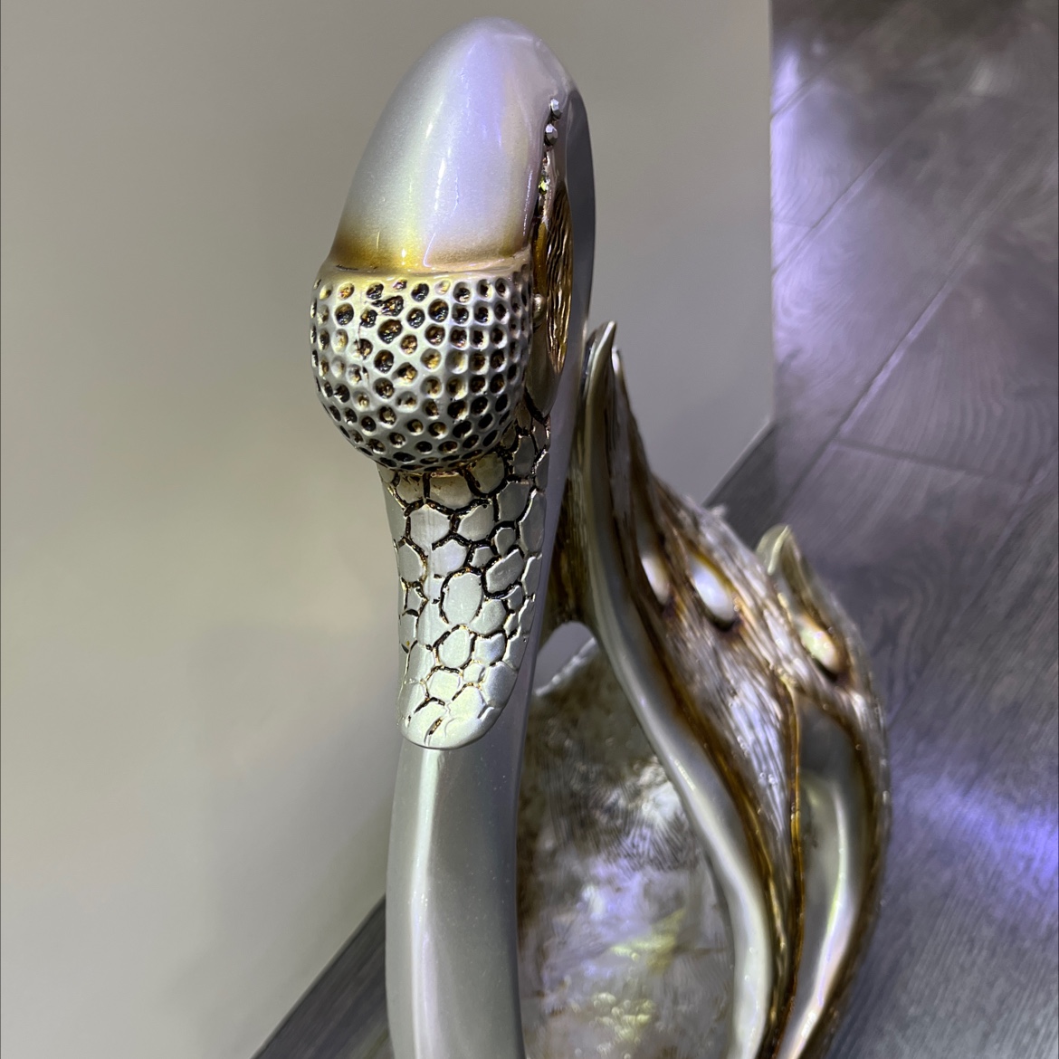 家艺潮品牌树脂工艺品古银天鹅装饰品摆件家具酒店会所装饰摆件详情图4