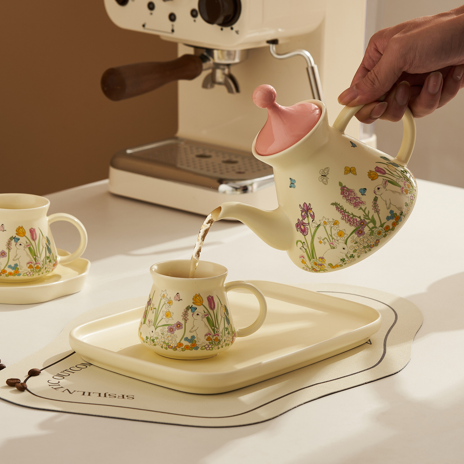 青瓷茶具套装 精致煮杯 茶具一体式 茶艺茶器 简约现代风格详情图2