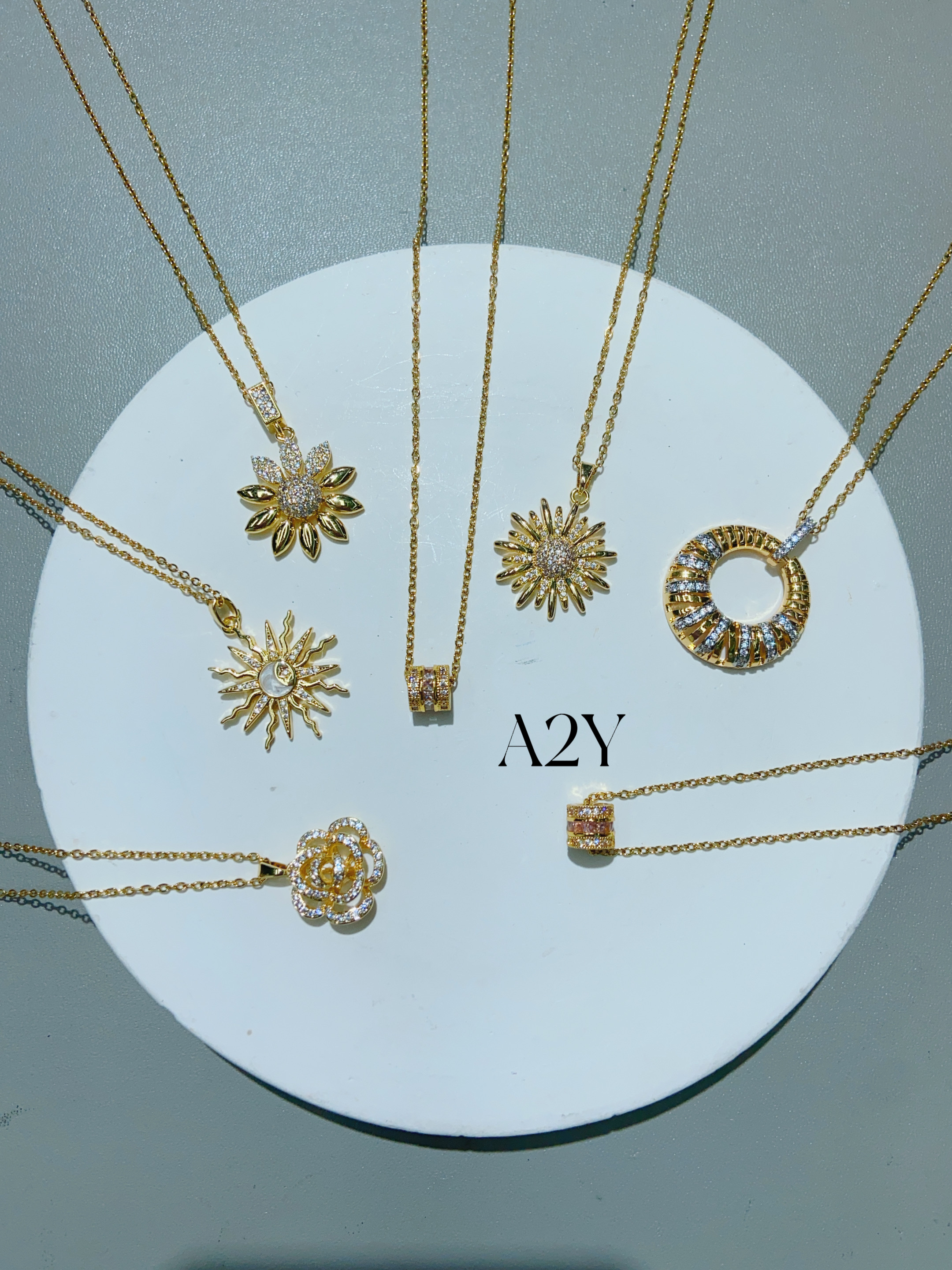 Stainless steel copper gold-plated necklace, pearl necklace, European and American style