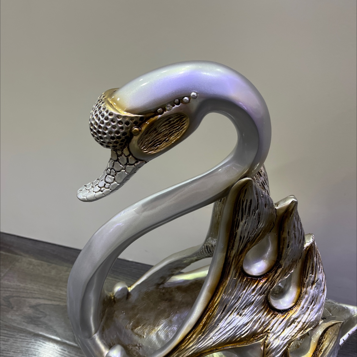 家艺潮品牌树脂工艺品古银天鹅装饰品摆件家具酒店会所装饰摆件详情图3