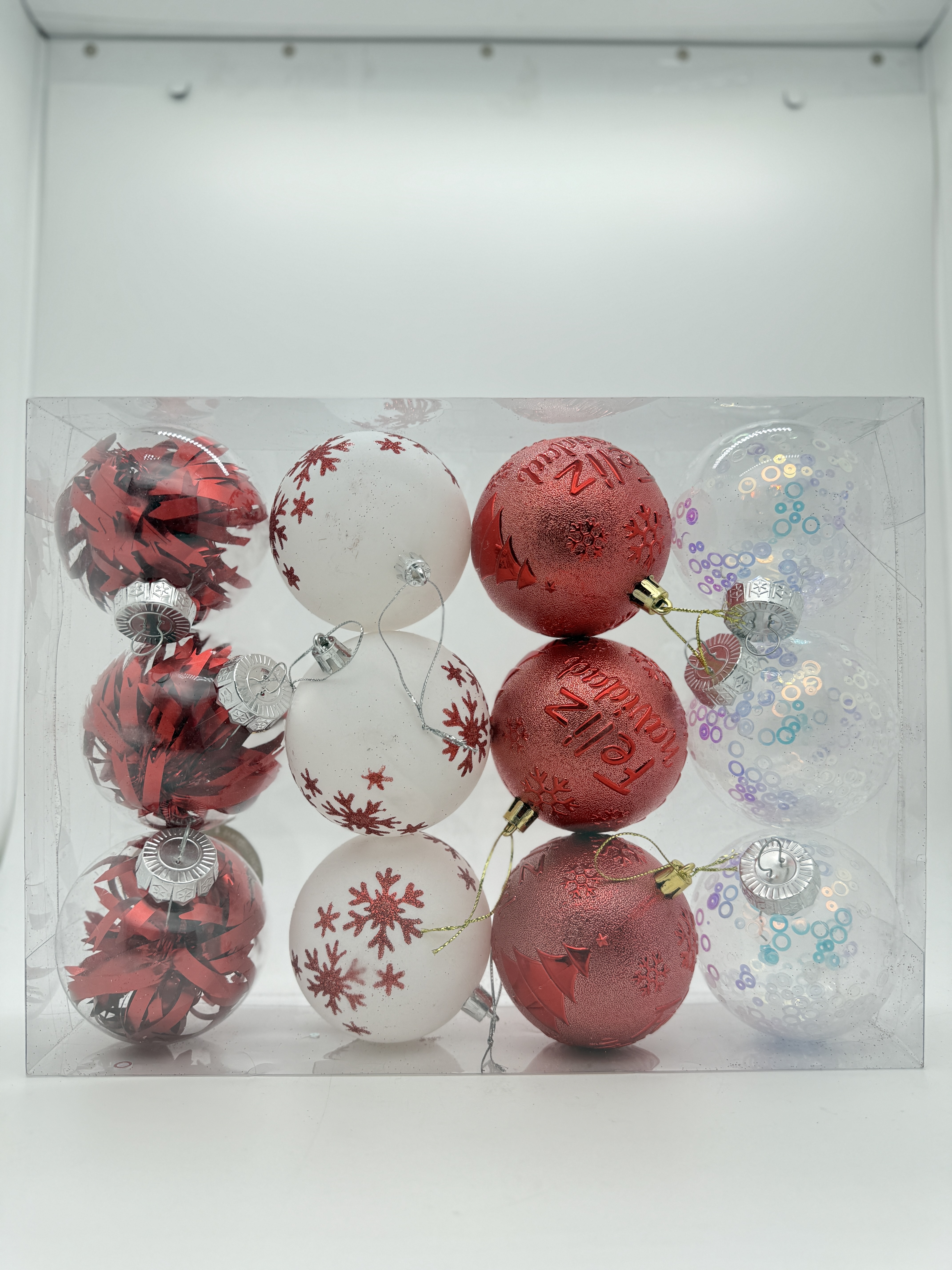 圣诞节欢乐聖誕節遊戲套装 圣诞球植绒装饰品 独特圣诞球挂件 美丽节日气氛营造