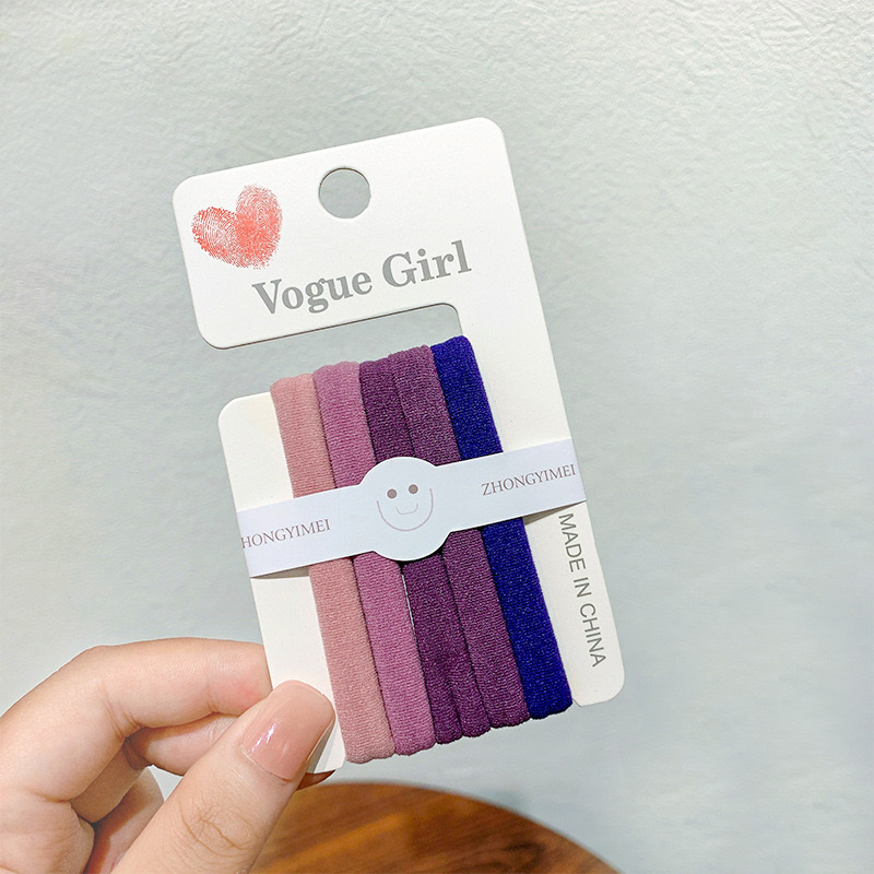 5-piece Korean-style seamless hair band, popular Instagram style hair tie, high elasticity and durability, simple and elegant basic rubber band details Picture