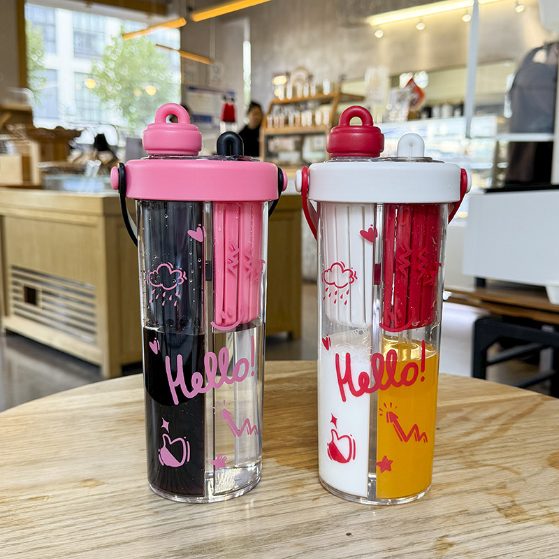 时尚夏季男女款Glassware水杯 杯子耐热 高品质透明度高 易清洗双舱双饮杯