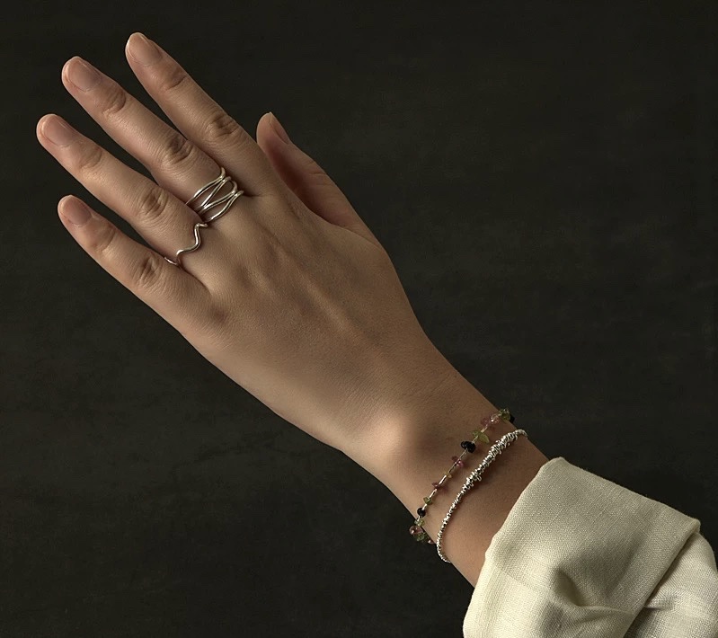 欧美风格珍珠项链 高级感银饰 高质量石头 简约大气首饰品产品图