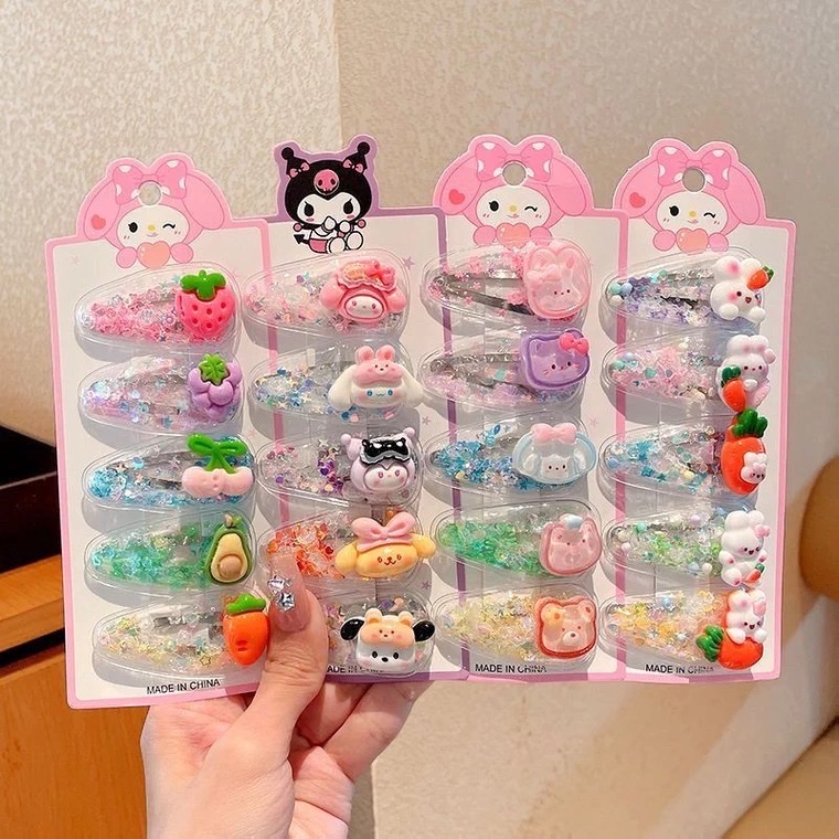 流沙儿童发夹发饰发卡三丽鸥bb夹刘海夹新款女孩头饰库洛米碎发发卡发卡