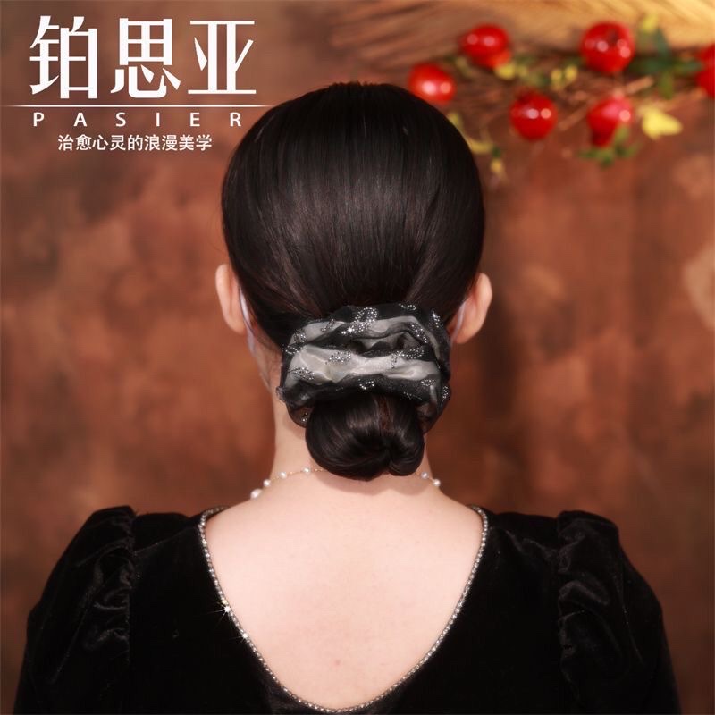 Bosiya retro letter Large Intestine Hair Band for Women 2024 New style fashionable hair tie Fluffy organza leather band hair accessory, hair band, hair tie large Intestine hair band autumn and winter hair band Specification image