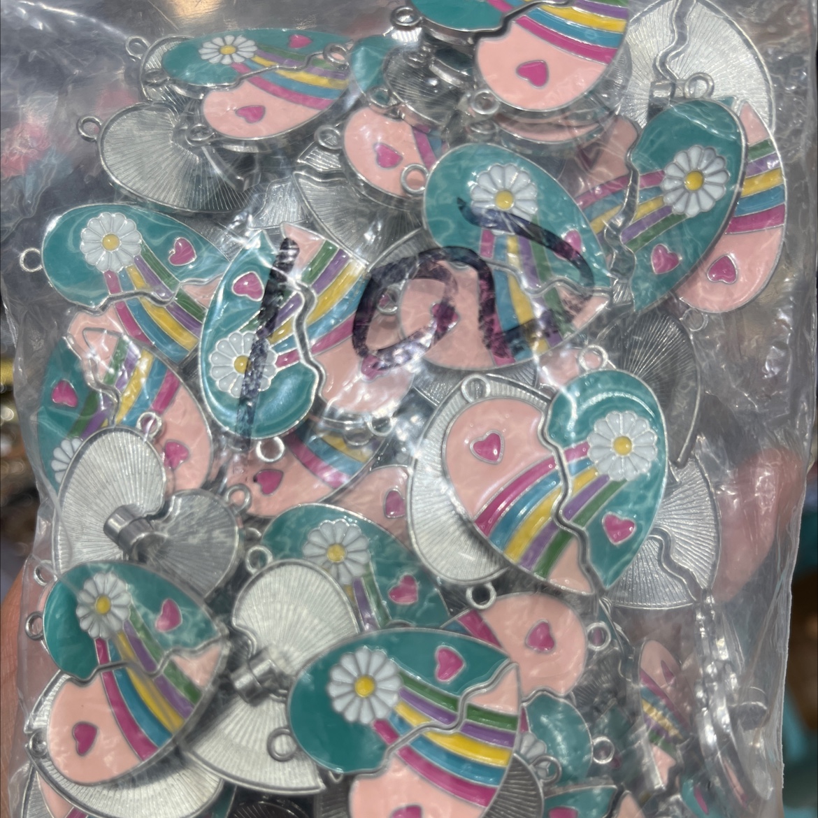 合金滴油饰品配件彩虹爱心花朵项链手链吊坠挂件磁铁套装