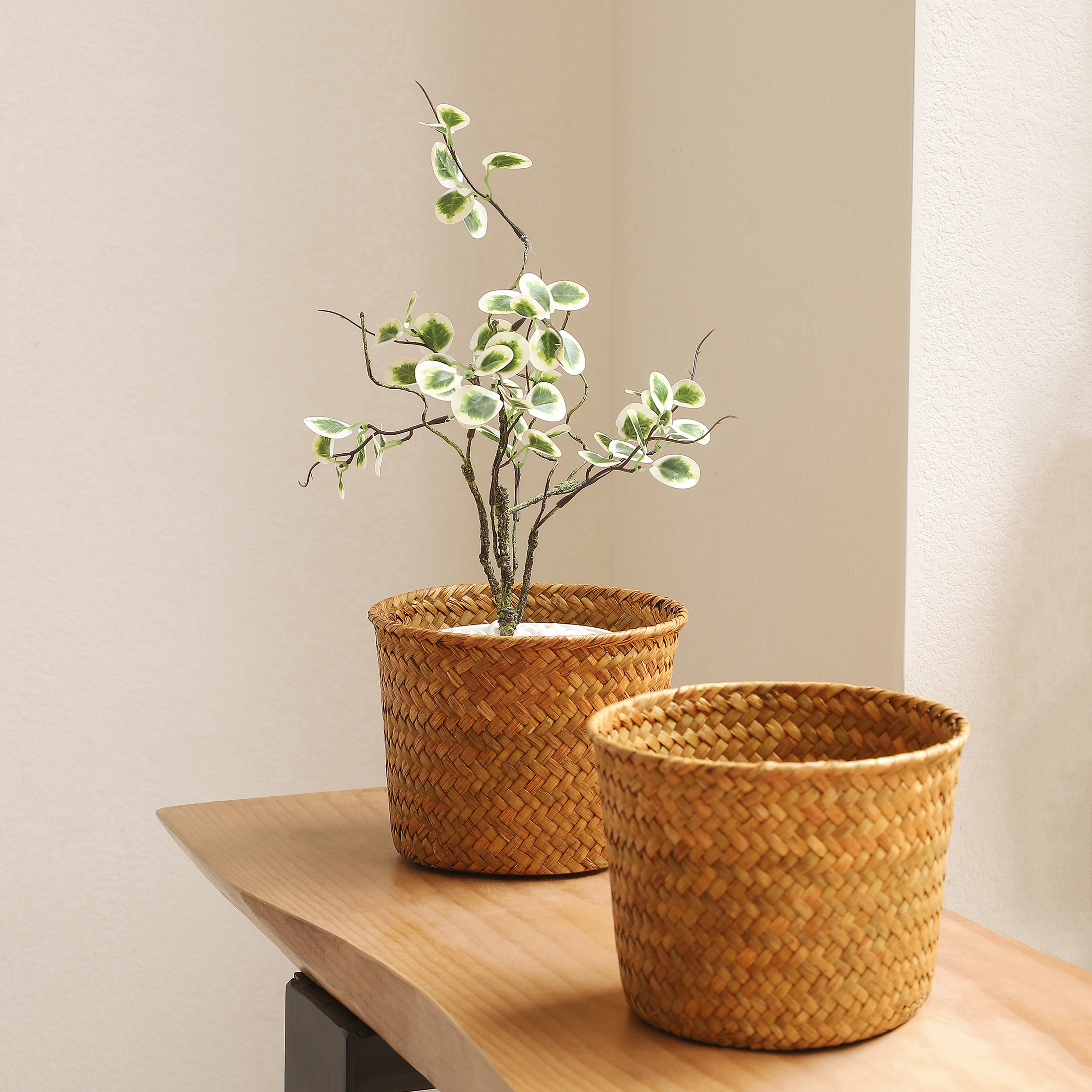 天然材质复古花篮室内外摆设收纳篮