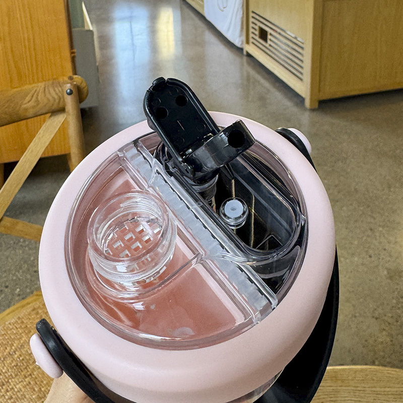 时尚夏季男女款Glassware水杯 杯子耐热 高品质透明度高 易清洗双舱双饮杯细节图