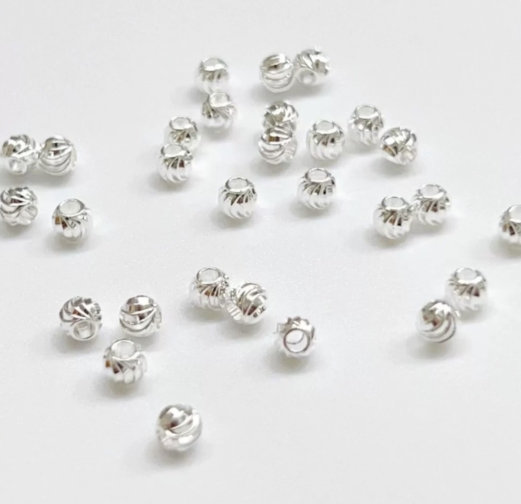 DIY jewelry accessories, handcrafted beading materials, cut flower beads, cut surface watermelon beads, spacer beads, 3-4-5-6mm details Picture