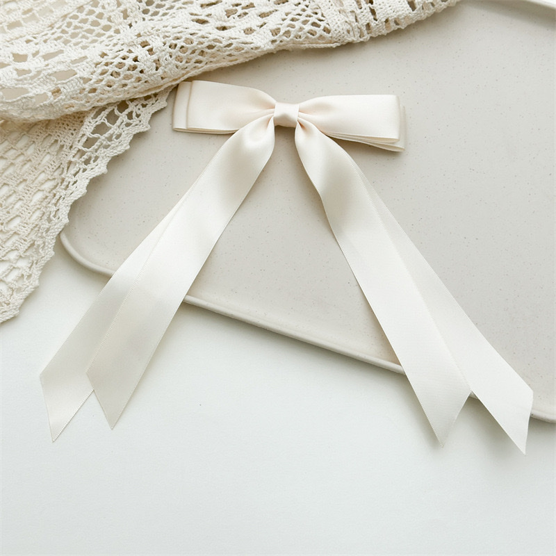 Cross-border women's double-layer bow, ribbon, tassel, ponytail hair clip, webbing, long hair tie, duckbill clip headwear detail image 6