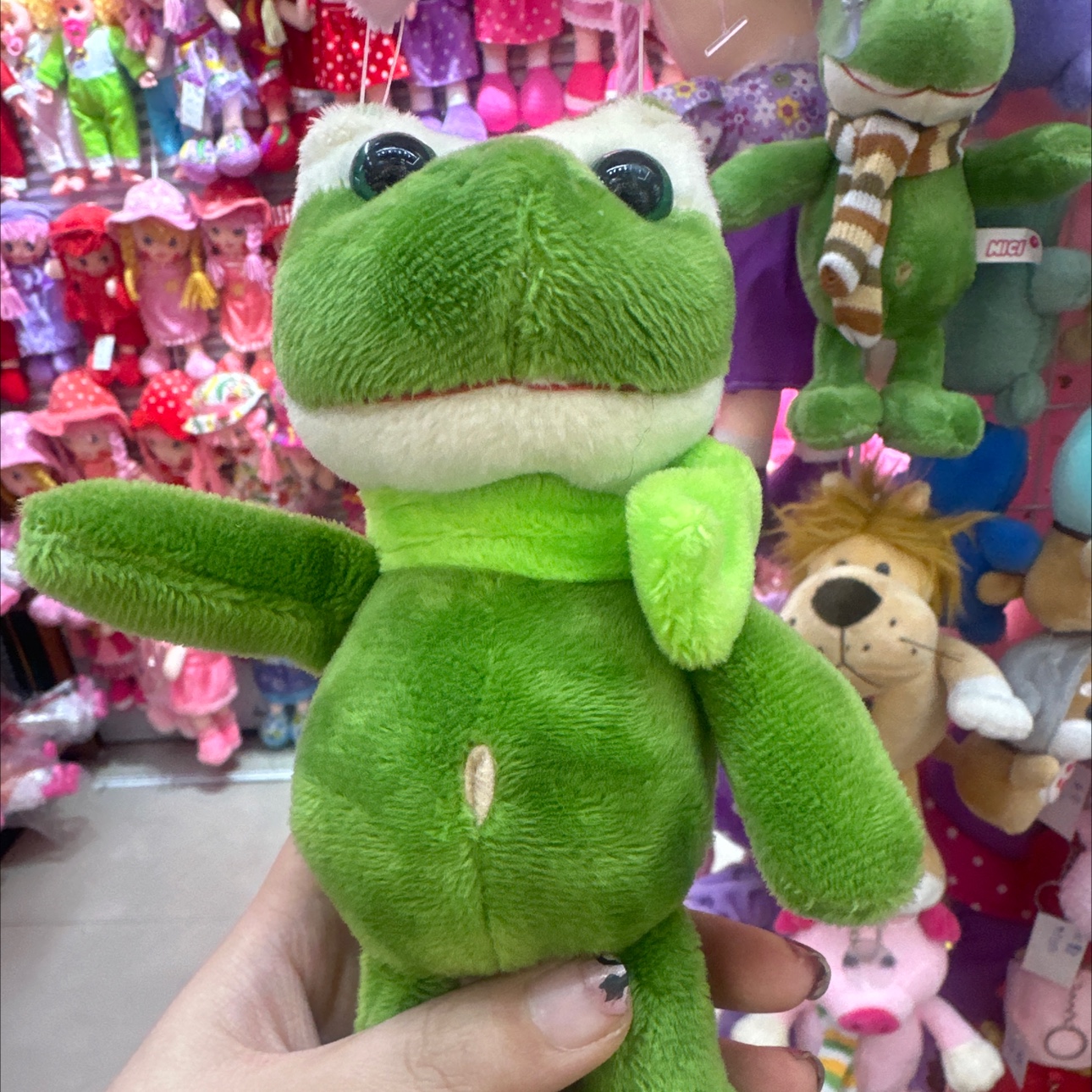 动物系列毛绒挂件 青蛙 15公分吊脚 带围巾水晶超柔面料 可爱动物