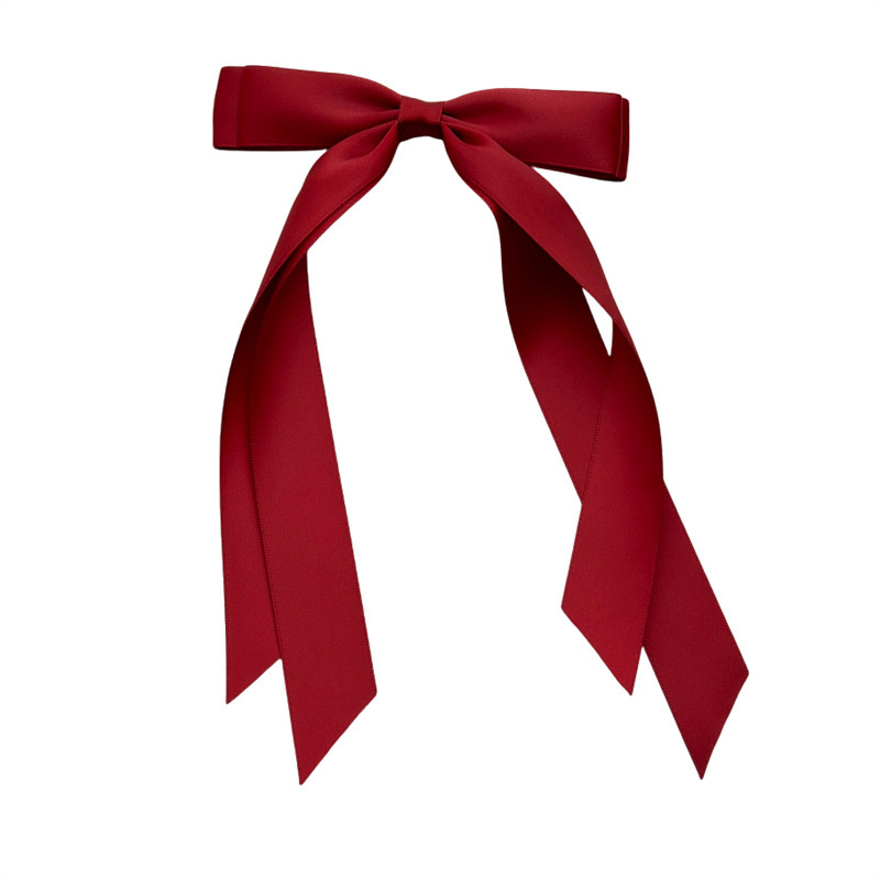 Cross-border women's double-layer bow, ribbon, tassel, ponytail hair clip, webbing, long hair tie, duckbill clip headwear detail image 3
