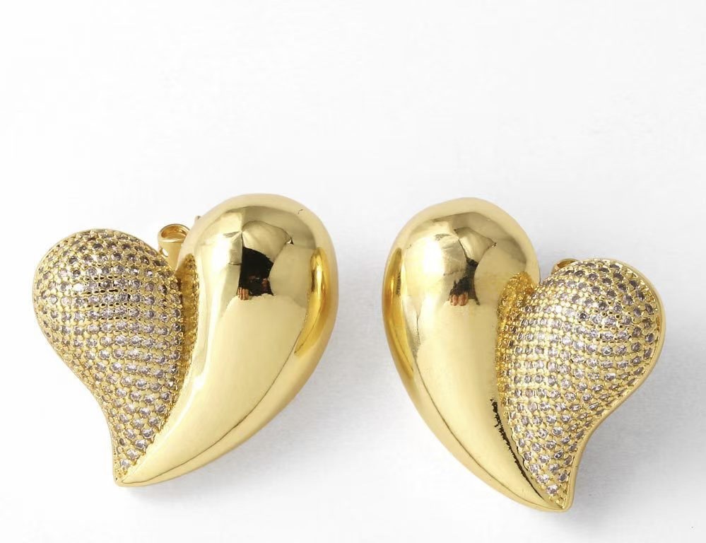 欧美简约新款爱心锆石戒指手镯耳钉套装情人节套装水晶锆石套链锆石套链详情图2