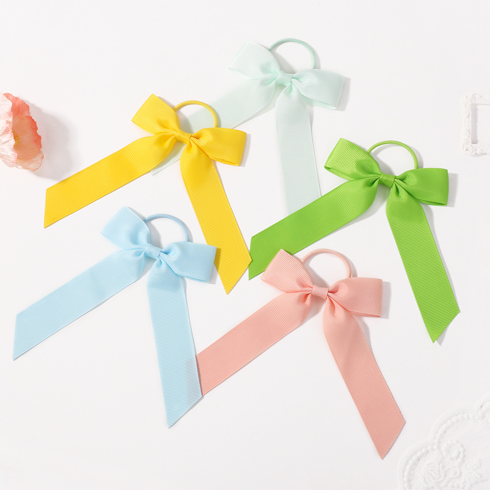 New cross-border girls' ribbon, bow, ribbon, solid color hair band, popular hair accessories for European and American children in spring and summer Specification image