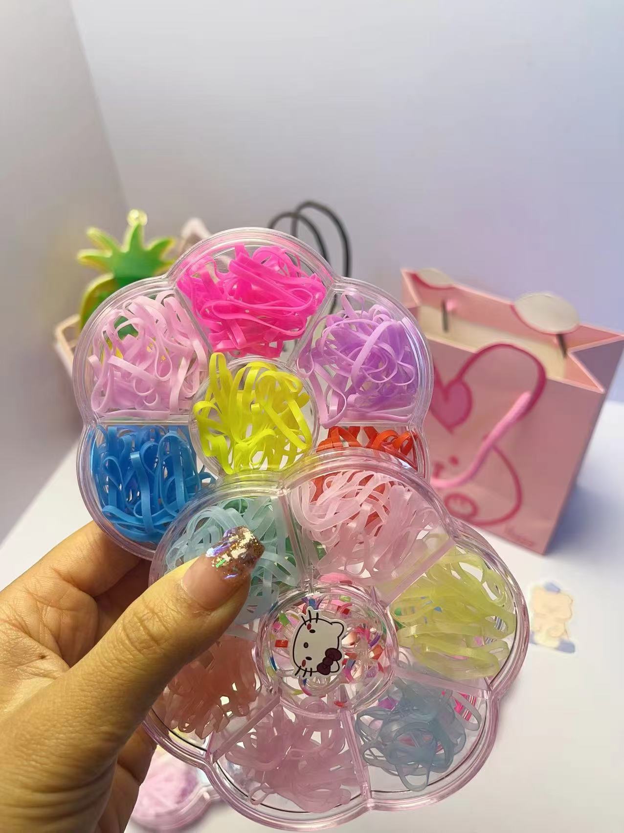 Children's special safety rubber band, no damage to hair quality, long-lasting elasticity, multi-color leather band hair accessory available, rubber band set Application Scenario