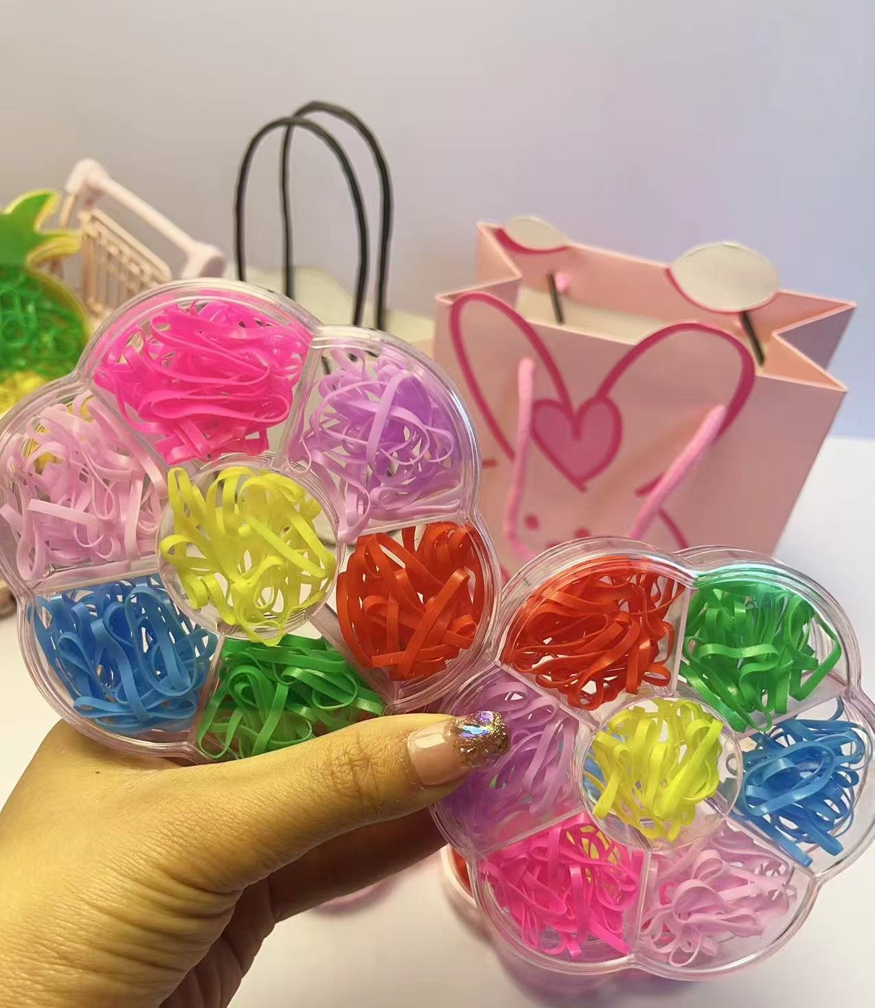 Children's special safety rubber band, no damage to hair quality, long-lasting elasticity, multi-color leather band hair accessory available, rubber band set