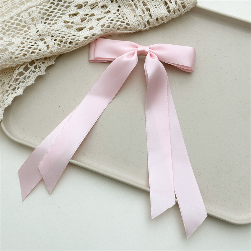 Cross-border women's double-layer bow, ribbon, tassel, ponytail hair clip, webbing, long hair tie, duckbill clip headwear detail image 4