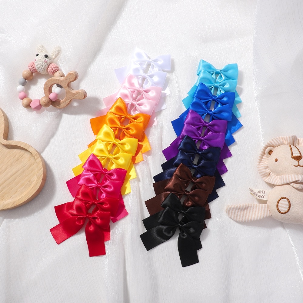 Amazon candy-colored girl's bow ribbon, Maillard hairpin, hair accessory, cute princess daily hairpin Specification image