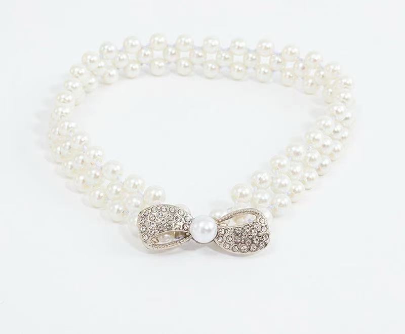 ins轻奢风珍珠弹力窗帘绑带 跨境窗帘扣鹿头珍珠绑带绑绳厂家批发详情图2