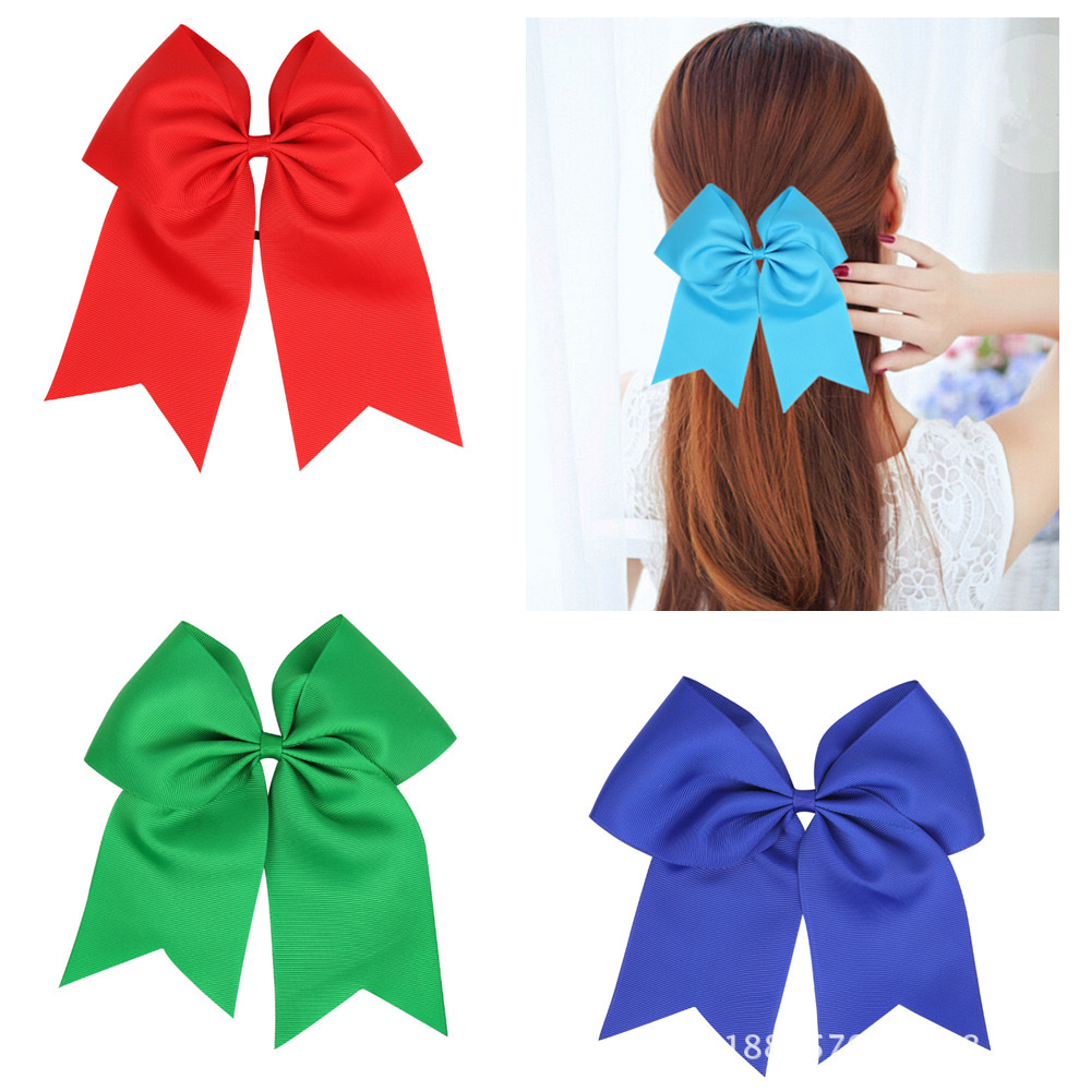 European and American 8-inch large bow rubber band hair tie, hair rope, threaded webbing large swallower tail headwear details Picture