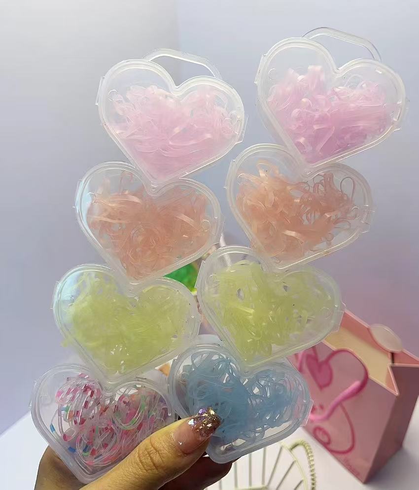 Children's safety rubber products, multi-color rubber band and rubber ring sets, play hair accessories, dual-purpose, non-damaging to hair quality rubber band and rubber ring, children's rubber band details Picture