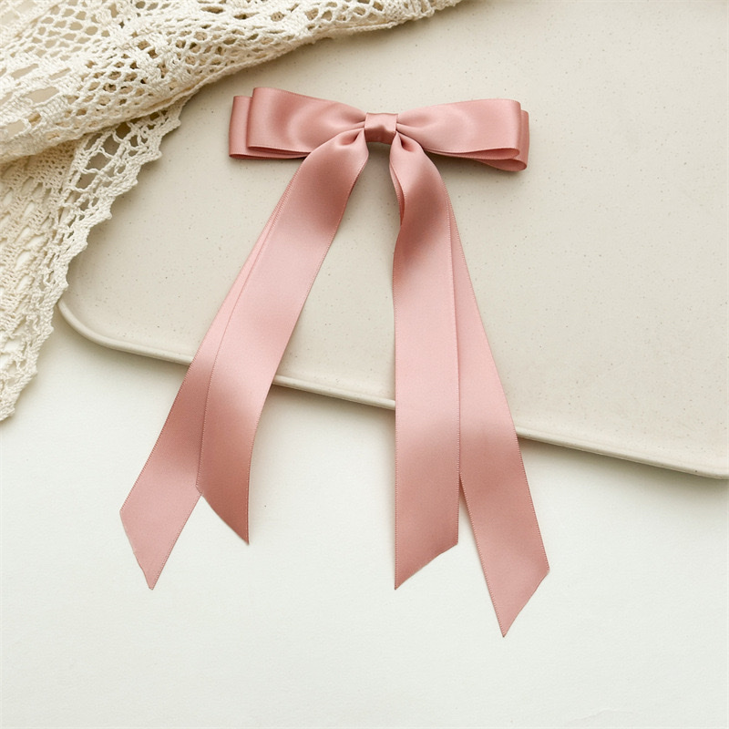 Cross-border women's double-layer bow, ribbon, tassel, ponytail hair clip, webbing, long hair tie, duckbill clip headwear detail image 9